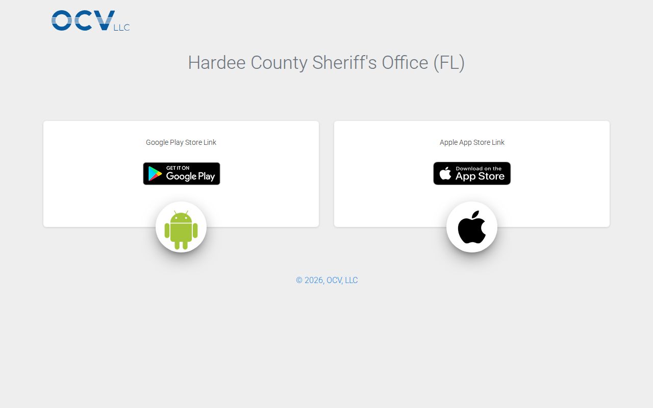 Official Hardee County 24-hour release app access page