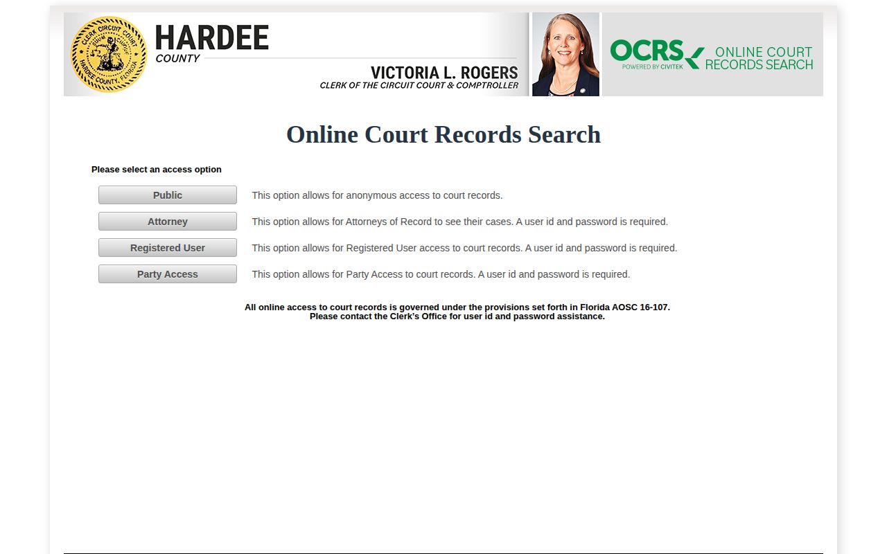 Hardee County released inmate court record search