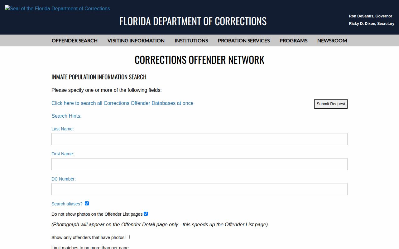 Hardee County projected release date search for a current FDC prisoner