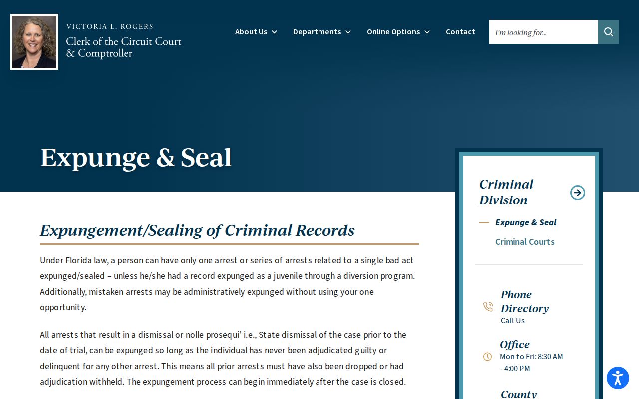 Hardee County released inmate mugshot sealing and expunction guidance